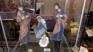 4 Nao by Lladro, The Holy family figures, Mary, baby Jesus and Joseph x 2, 1 Joseph is a/f