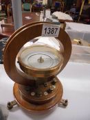 Horizontal tangent laboratory galvanometer, Philip Harris & Co., Birmingham. Brass cased instrument