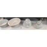 4 vintage pottery jelly moulds including Copeland and Grimwades