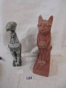 Two Egyptian Gods - Bastet and Horus.