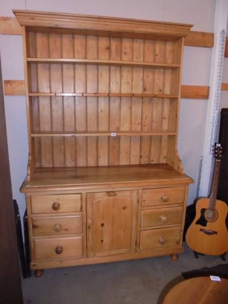 An old pine open rack Lincolnshire dresser, COLLECT ONLY. - Image 2 of 2