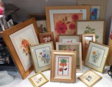 A good selection of framed floral prints COLLECT ONLY