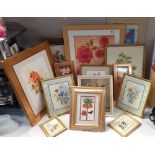 A good selection of framed floral prints COLLECT ONLY