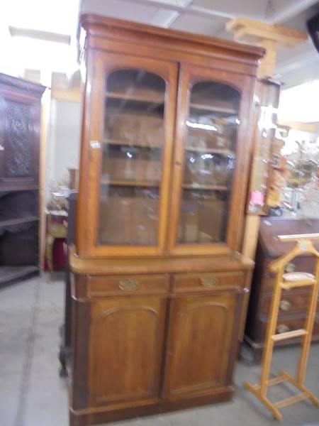 A Victorian mahogany glazed top bookcase. COLLECT ONLY.