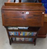 A 1930/50's oak bureau bookcase, including books 66cm x 23cm x height 97cm COLLECT ONLY