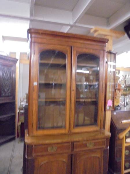 A Victorian mahogany glazed top bookcase. COLLECT ONLY. - Image 2 of 3