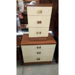 A retro bedroom chest of drawers and bedside cupboard COLLECT ONLY