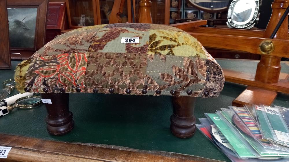 A vintage patchwork covered footstool COLLECT ONLY - Image 2 of 3