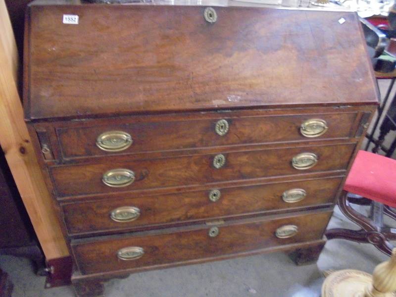 A mahogany bureau, COLLECT ONLY.