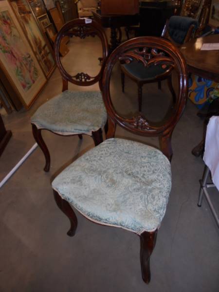 A pair of Victorian bedroom chairs, COLLECT ONLY. - Image 2 of 3