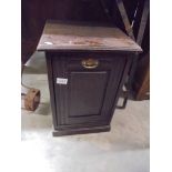 A mahogany coal cabinet with metal liner. COLLECT ONLY.