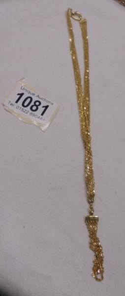 A 9ct gold multi chain necklace, 8.3 grams.