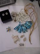 A small lot of costume jewellery.
