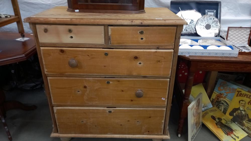 A Victorian pine chest of drawers COLLECT ONLY