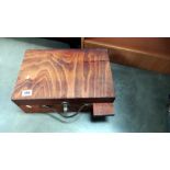 A good wooden fly fishing box with fly making contents COLLECT ONLY