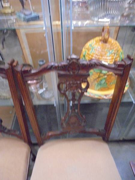 A pair of mahogany bedroom chairs, COLLECT ONLY. - Image 2 of 2