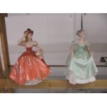 Two Coalport figurines - Ladies of Fashion 'Flora' and Henrietta.
