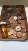 A mixed lot of copper pennies etc.,