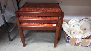 A vintage nest of 3 tiled tables COLLECT ONLY