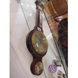 A mahogany barometer/thermometer, COLLECT ONLY.