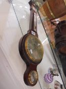 A mahogany barometer/thermometer, COLLECT ONLY.