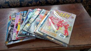 A quantity of comics including Flash & Superman, & including Flash 132 etc.
