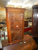 A mahogany astragal glazed corner cabinet, COLLECT ONLY.