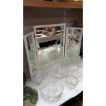 A triple folding dressing table mirror COLLECT ONLY