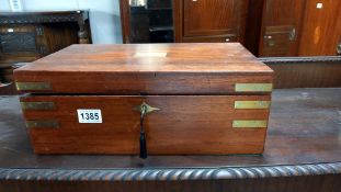 A Victorian mahogany writing box. COLLECT ONLY.