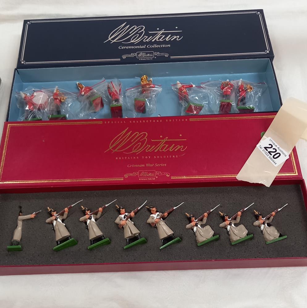 A boxed Britain's 00168 Russian infantry and 00154 Band of the Lifeguards