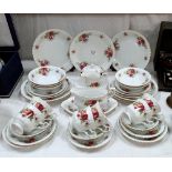 A vintage Chodziez rose pattern dinner service in the style of Old Country Rose COLLECT ONLY