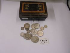 A quantity of silver coins, 13 grams pre 1920 and 110 grams 1921 - 1946.