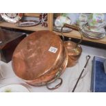 A good copper pan and a copper kettle.