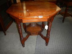 A Victorian mahogany octagonal table with lower gallery, COLLECT ONLY.