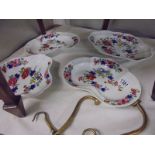 Four Worcester Chamberlain Imari pattern dishes.(one a/f)