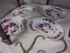 Four Worcester Chamberlain Imari pattern dishes.(one a/f)
