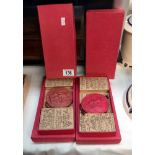 4 boxed seals, Richard the Lionheart, Edward I, Edward III, Henry III and one other (5 seals, 4