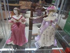 Two Coalport Femme Fatale figures - Lady Castlemaine and Mrs Fitzherbert.