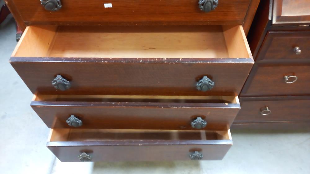 A 1950's oak/ply 6 drawer gents chest of drawers COLLECT ONLY - Image 2 of 3