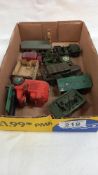 A tray of Dinky military vehicles etc including Bedford tipper. Bev truck etc