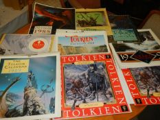 A collection of J R R Tolkien calendars - 1986-1992.