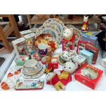 A large good selection of Rupert the bear collectables including Wedgwood book moneyboxes etc