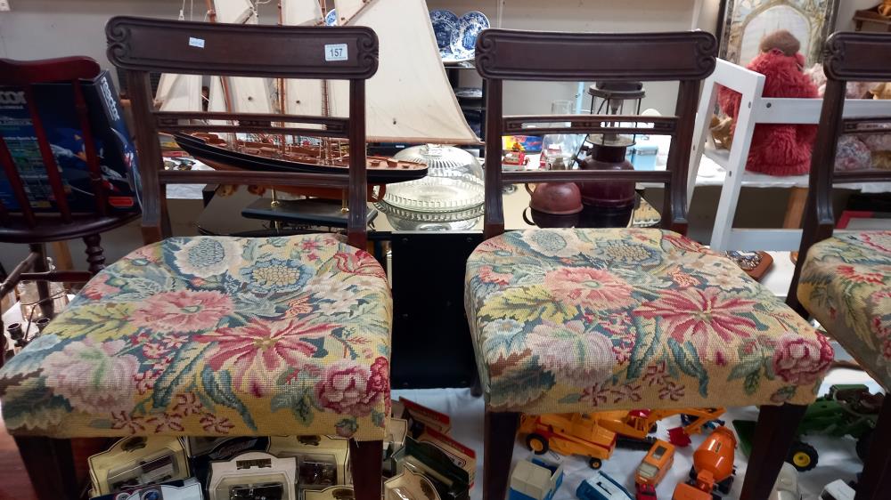 A set of Edwardian dining chairs with tapestry seats COLLECT ONLY - Image 2 of 2