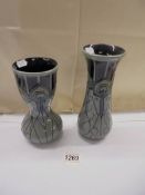 Two Moorcroft vases in the style of Macintosh.