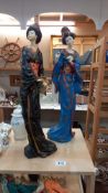 2 tall Leonardo Geisha girl statues COLLECT ONLY