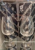 A boxed pair of Val Saint Lambert glass goblets.