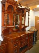 A large elegant mahogany mirror back sideboard, COLLECT ONLY.