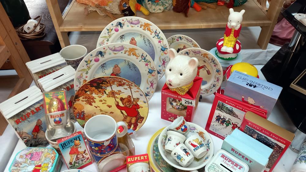 A large good selection of Rupert the bear collectables including Wedgwood book moneyboxes etc - Image 2 of 3