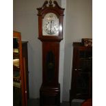 A mahogany Grandfather clock with string inlay, COLLECT ONLY.