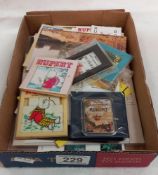 A quantity of Rupert the Bear stamps etc including ingot puzzle game etc